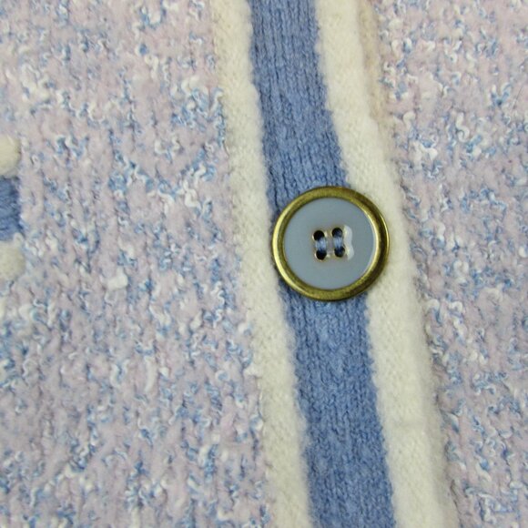 J. Crew Women's Marled Merino knit crop Sweater Lady Jacket Blue preppy M - Picture 6 of 9